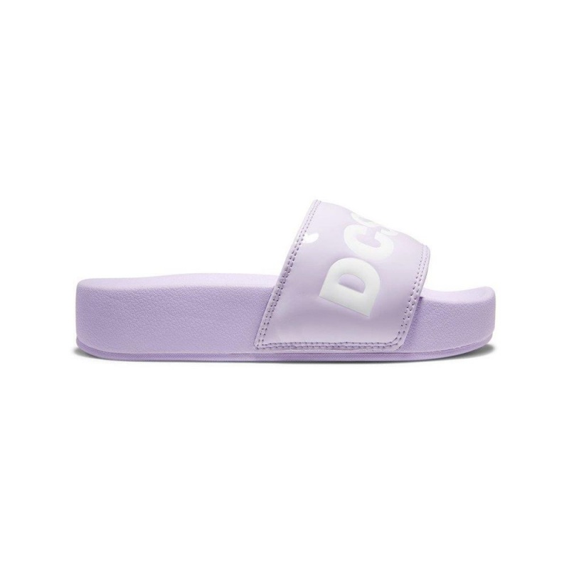 DC Shoes Slides Sandaler Dame Lilla Hvide | YGFL-38512