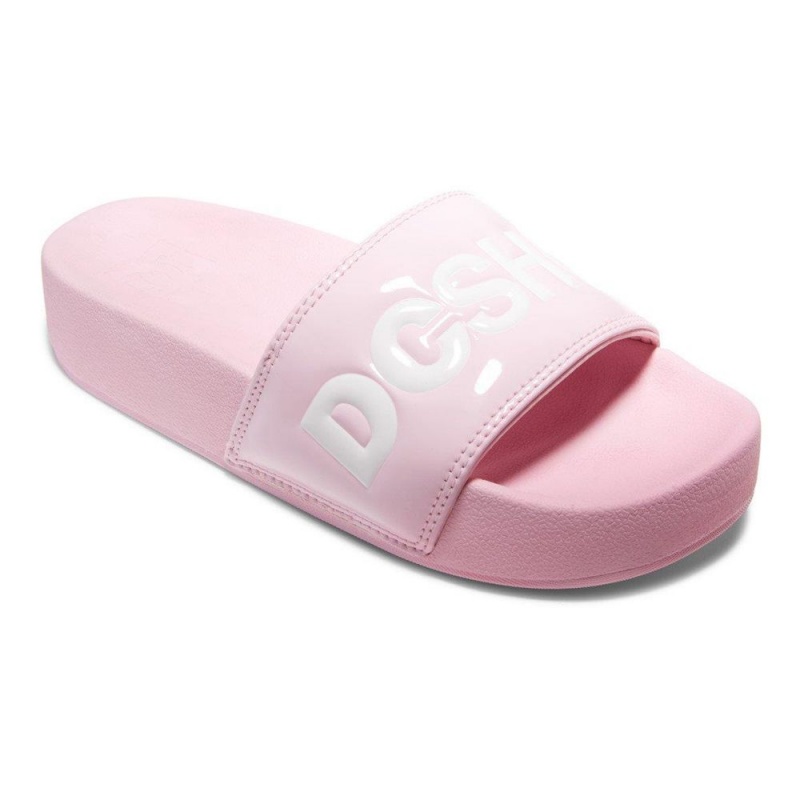 DC Shoes Slides Sandaler Dame Lyserød Hvide | OTFW-06325