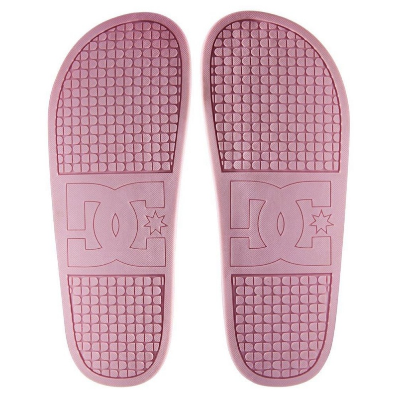 DC Shoes Slides Sandaler Dame Lyserød Hvide | OTFW-06325