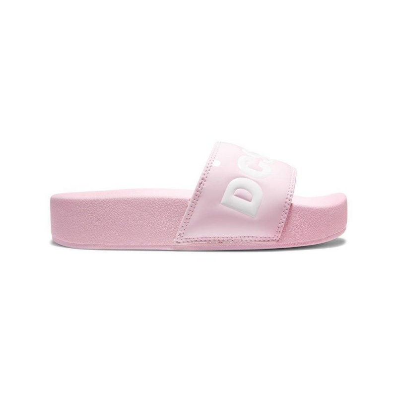 DC Shoes Slides Sandaler Dame Lyserød Hvide | OTFW-06325